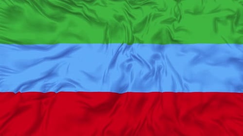 Realistic Dagestan Flag Waving Animation