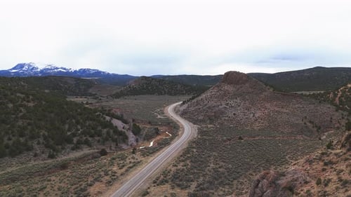 Winding Road Cutting Through Mountains near Zion National Park