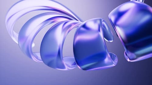 Abstract Fluid Glossy Purple Swirl Background Animation
