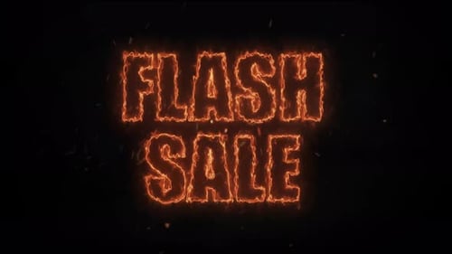Flash Sale Text Reveal with Fire Effect
