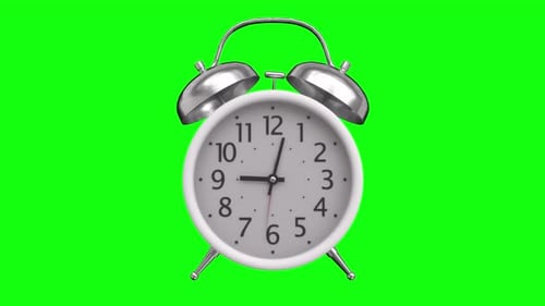 Time Rush - Spinning Alarm Clock on Green Screen