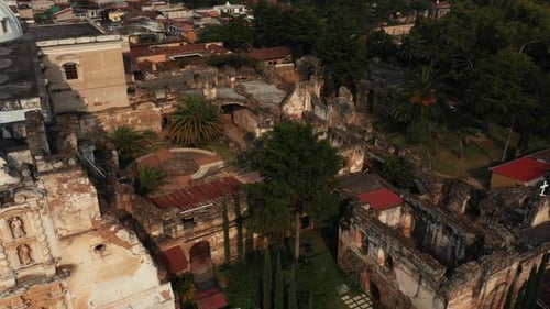 Ruined convent of Santo Hermano Pedro in the city Antigua Guatemala Central America in city center