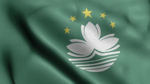 Flagge von Macau aus nächster Nähe