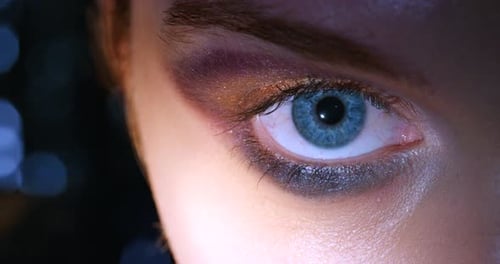 Woman's Eye with Makeup in Extreme Close Up
