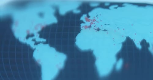 Digital Global Map Animation with Data Points