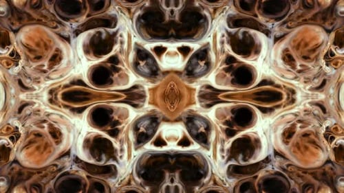 Abstract Liquid Ink Flowing Kaleidoscope Pattern Background