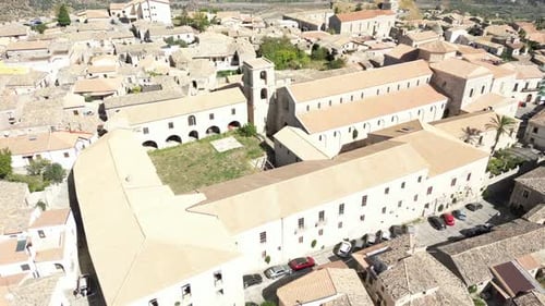 Aerial video of Italian Medieval village of Gerace, Calabria