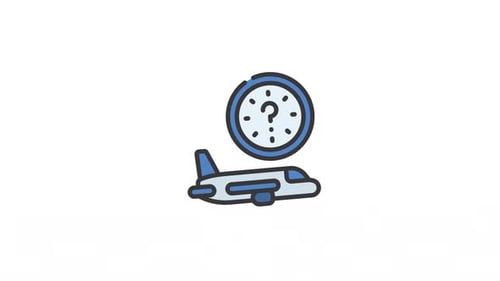 Animated Jet Lag icon Alpha Channel