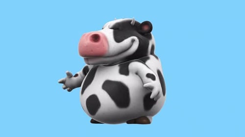 Fun 3D cartoon cow (with alpha channel included)