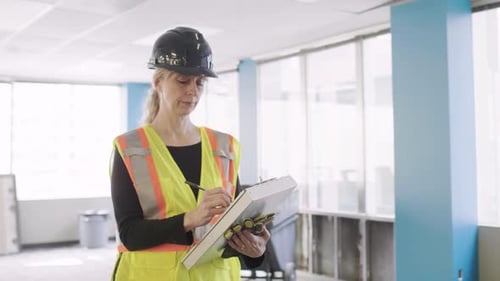 Of Project Manager on Site of Office Renovation