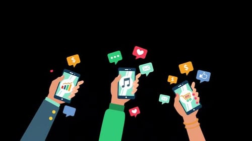 Social Media Marketing With Phone Alpha Channel