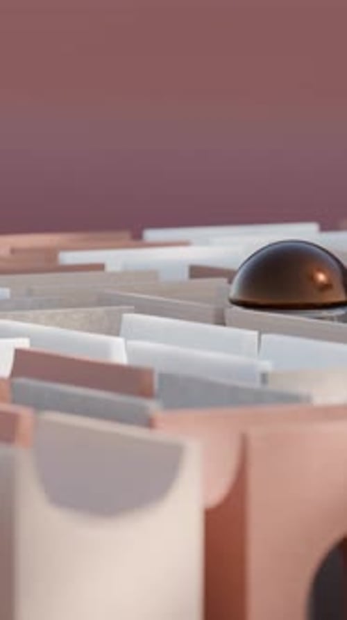 Faites glisser des balles sur des ponts rotatifs, boucle, animation 3D