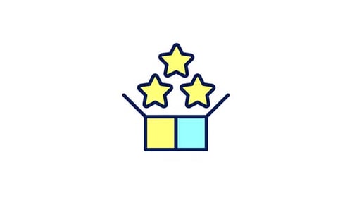 Icono de interfaz de usuario de color de paquete animado