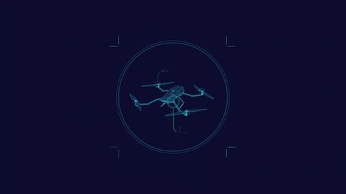 Looped Animation of a Quadcopter in a Circle HUD Element