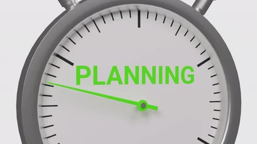 3D Stopwatch with Planning Text Animation