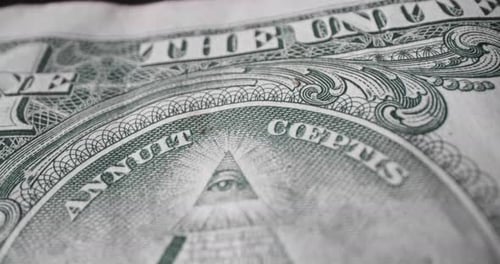 One dollar note of the United States of America.