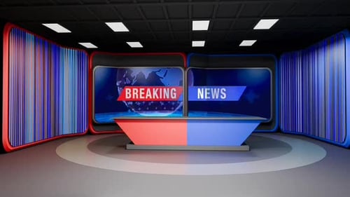 3D Virtual News Studio Background Loop