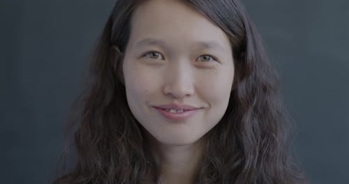 Smiling Young Adult Woman Close Up Portrait