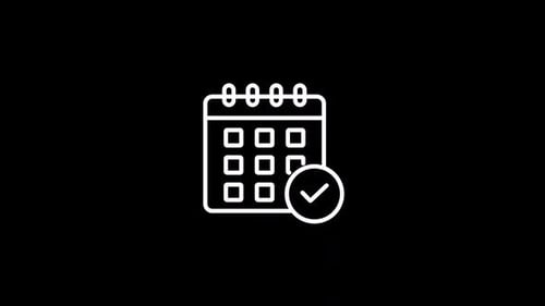 Flat Design Calendar Task Completion Icon Animation