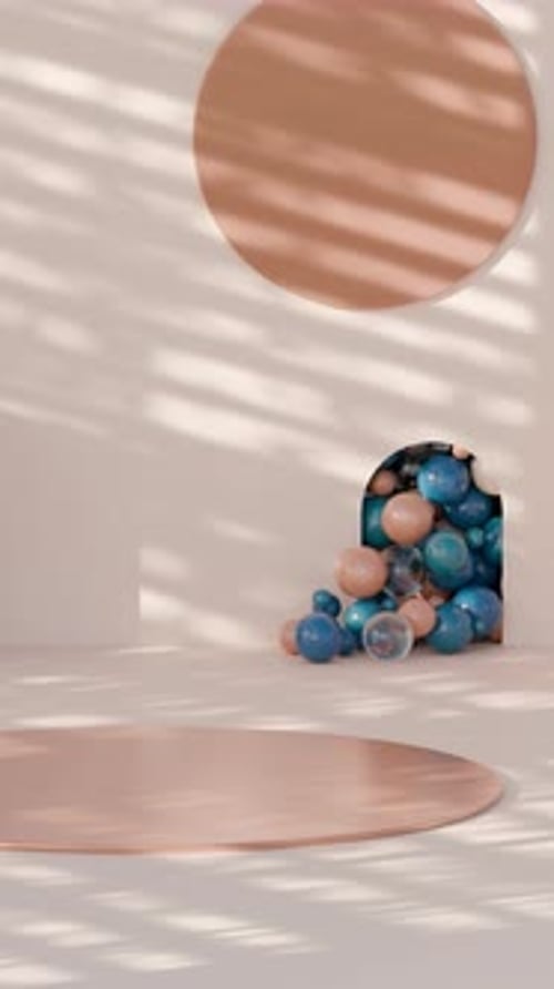 Colorful Door Balls Wall Animation