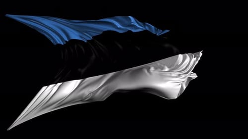 Estonia National Flag Realistic Waving Loop Animation