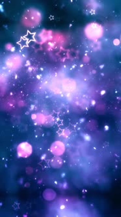 Vertical Animation of Sparkling Stars and Abstract Particles