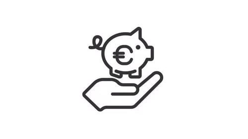 Icône linéaire animée Euro Piggybank