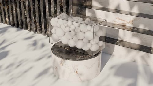 Rotating Balls 3D Rendering Concept