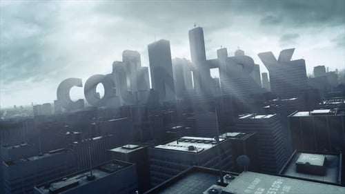 3D Skyscraper City Text Country
