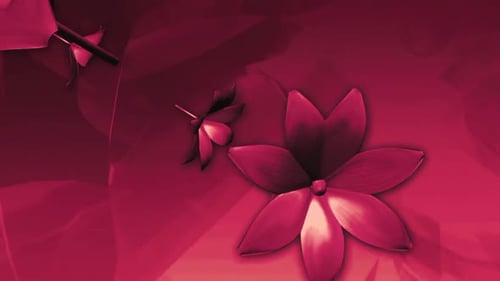 Animationsschleife mit rosa leuchtenden Blumen
