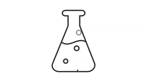 Animated Outline Conical Flask Bubbling Liquid Icon