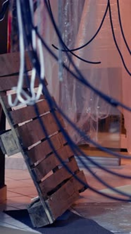 Pallet Against Graffiti Wall