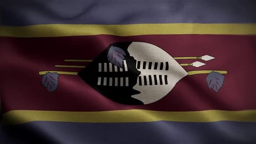 Realistic Waving Flag of Eswatini Animation