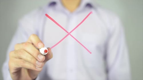 Drawing a Red X on Transparent Surface