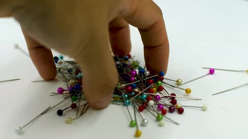 colorful sewing pins, map pins
