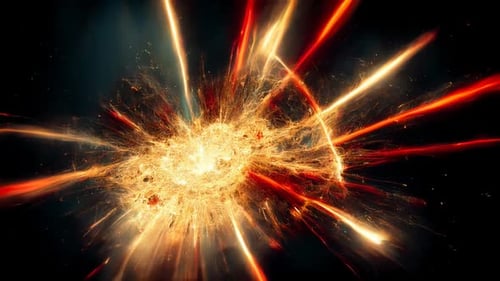 Dynamic Abstract Fiery Energy Explosion Loop Background Animation