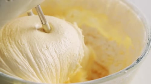 Batter Being Mixed in Glass Bowl