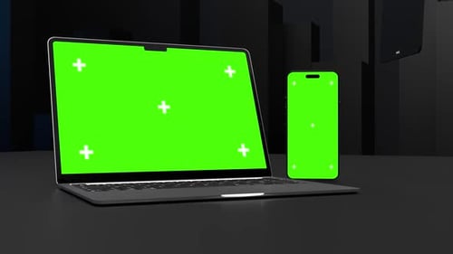 Responsive Device Mockup With Green Screen