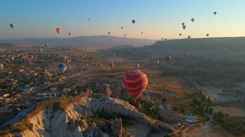 In This Aerial Video the Skies Above Cappadocia Turkey Come Alive with a Kaleidoscope of Hot Air
