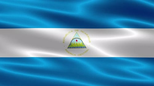 Realistic Waving Nicaragua National Flag Seamless Loop