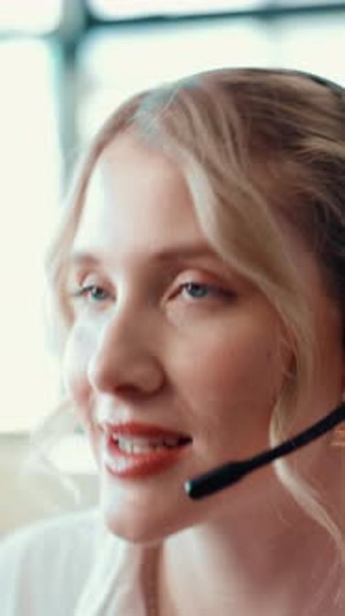 Call center, contact us and business woman talking for debt collection, loan inquiry and question