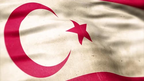Drapeau personnalisé de la République turque de Chypre du Nord sur fond de texture ancienne