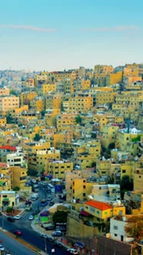 Vertical View Of Amman Cityscape, Capital of Jordan