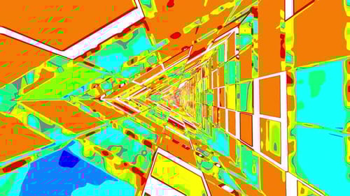 Triangle Rotated Mirrored False Colored Vj Tunnel Loop