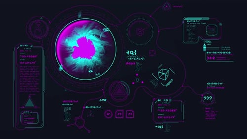 Planetarische Bedrohungen in einer animierten Alien-Oberfläche