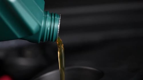 Engine Oil Pouring in Slow Motion