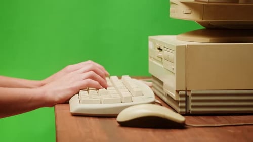 Using Diskette for Old Computer and Typing on Keyboard