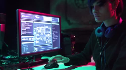 Hackers Making Cryptocurrency Fraud Using Virus Software and Computer Interface Blockchain