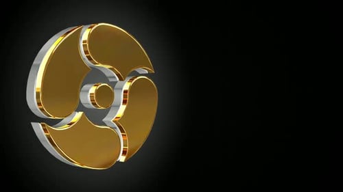 Rotating Golden Metallic 3D Logo Animation