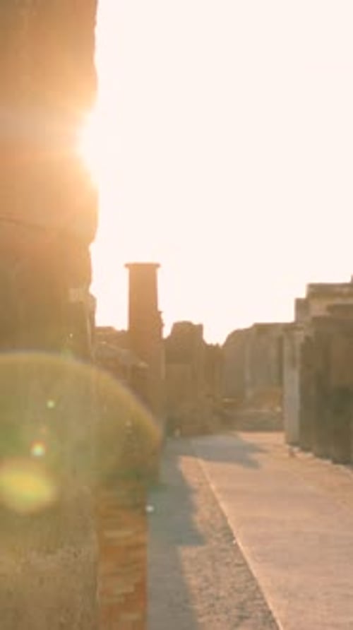 Vertical Footage Pompeii Italy